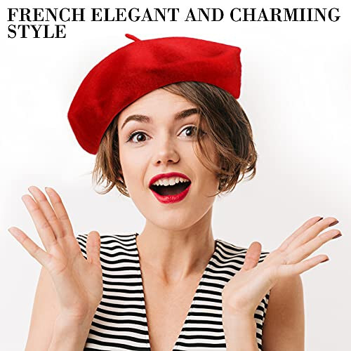 24 Sets Wool Beret, French Beret, Artist Hat Collection - Pumpkin, Solid Color, Simple Caps for Fall, Winter, Christmas, Halloween, Birthdays, New Year - Women, Ladies, Girls - 24 (1)