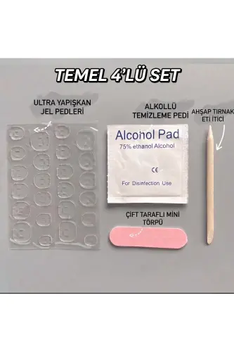 24'lü Zararsız Pro Çift Taraflı Set Protez Takma Tırnak Yapıştırma Bandı - 24 