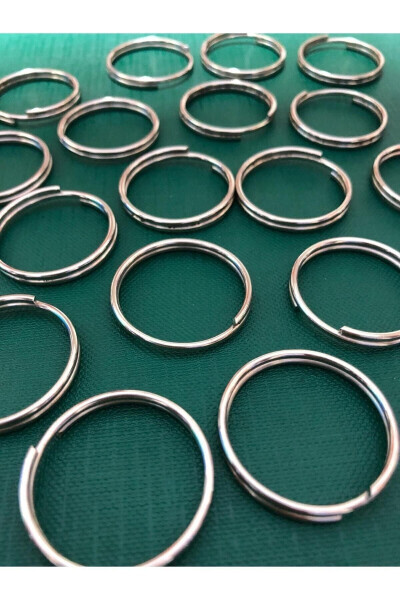 2.4 Cm Thin Ring 50 Pieces Silver Color Ring Round Ring Accessory Iron Material Macrame - 9