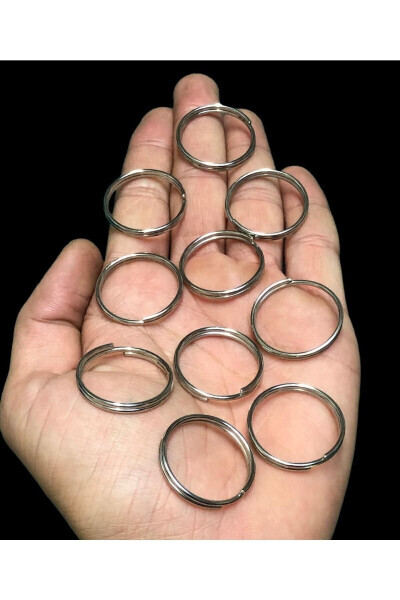 2.4 Cm Thin Ring 50 Pieces Silver Color Ring Round Ring Accessory Iron Material Macrame - 3