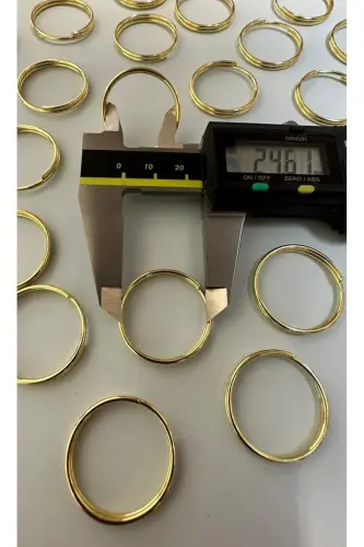 2.4 Cm Thin Ring Yellow Color (100 PCS) Keyring Ring Round Ring Keyring Macrame - 4