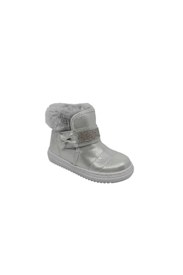 24 Girls Baby Kids Fur Cuff Velcro Boots - 1