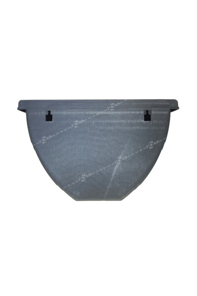 2.4 Litre Anthracite Half Wall Balcony Pot Garden Wall Matte Plastic Pot Drip No2 29.5x17.5cm - 12