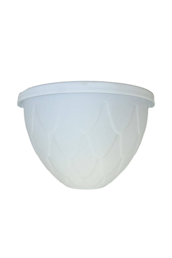 2.4 Litre White Half Wall Balcony Flowerpot Garden Wall Matte Plastic Flowerpot Drip No2 29.5x17.5cm - 2