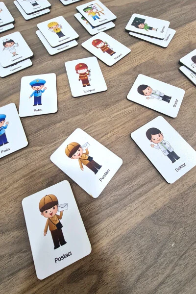 24 Parça Ahşap Meslekler Eşleştirme Kartları-Meslekler - Modazone (1)