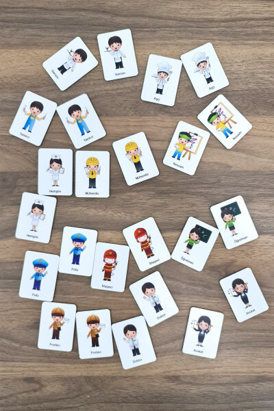 24 Piece Wooden Occupations Matching Cards - 7