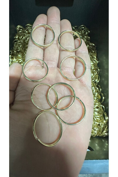 2,4 Sm Yupqa Halqa Sari Rang (100 TA) Kalit Halqasi Dumaloq Halqa Kalit Makrame - 12