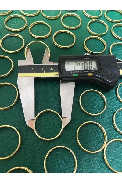 2,4 Sm Yupqa Halqa Sari Rang (100 TA) Kalit Halqasi Dumaloq Halqa Kalit Makrame - MEGA METAL AKSESUAR (1)