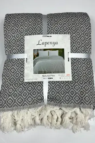 240 x 260 Single Pique Bedspread - Anthracite - 1