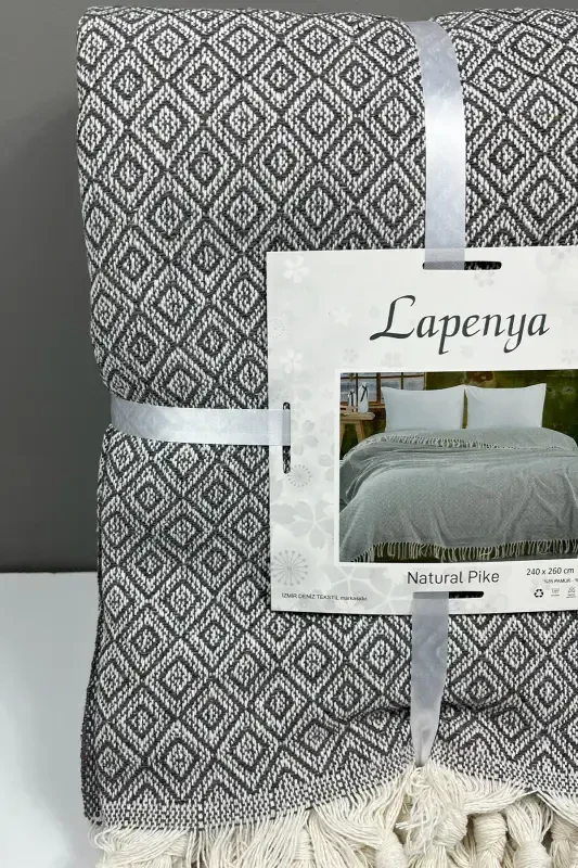 240 x 260 Single Pique Bedspread - Anthracite - 3