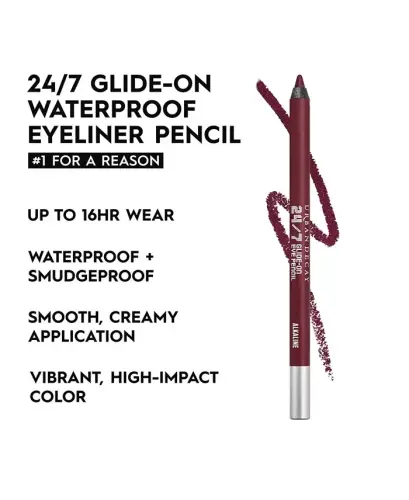 24/7 Glide-On Waterproof Eyeliner Pencil - Alkaline (dark reddish-brown metallic) - 3