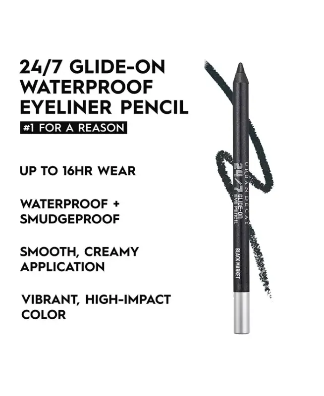 24/7 Glide-On Waterproof Eyeliner Pencil-Black Market (boy qora satin) - 4