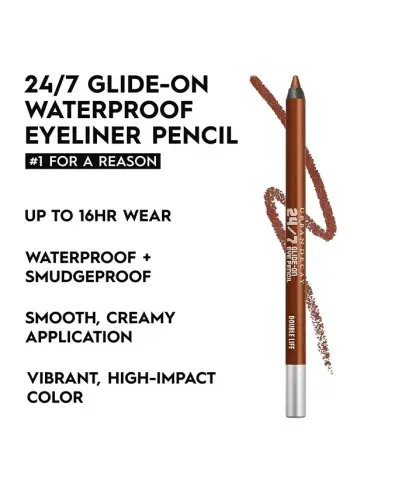 24/7 Glide-On Waterproof Eyeliner Pencil-Double Life (qizg'ish-jigarrang metall rangli) - 5