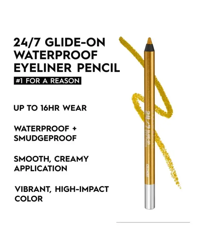 24/7 Glide-On Waterproof Eyeliner Pencil - Goldmine (gold with gold micro-sparkle) - 2