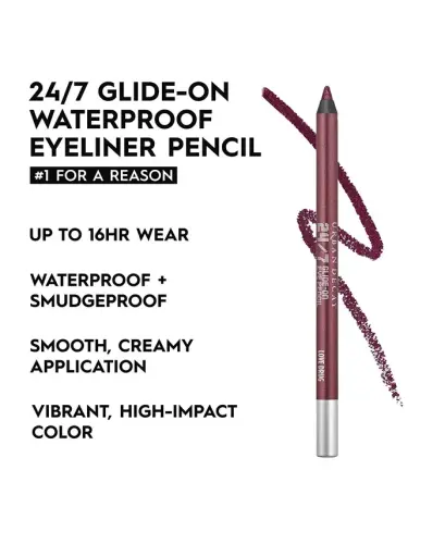 24/7 Glide-On Waterproof Eyeliner Pencil-Love Drug (deep burgundy metallic) - 5