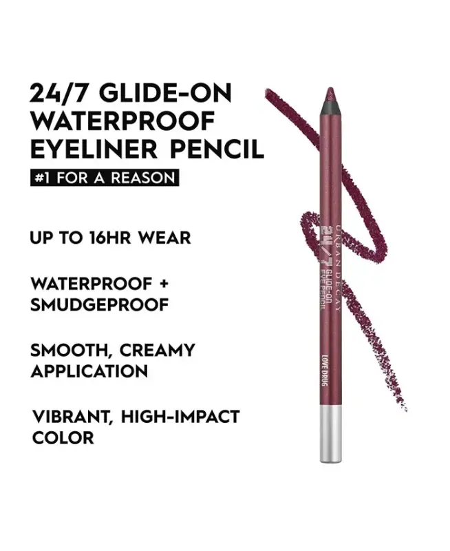 24/7 Glide-On Waterproof Eyeliner Pencil-Love Drug (deep burgundy metallic) - 5