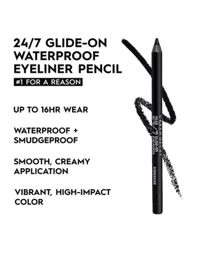 24/7 Glide-On Waterproof Eyeliner Pencil-Perversion (matte blackest black) - 4