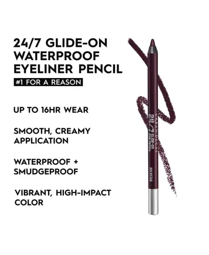 24/7 Glide-On Waterproof Eyeliner Pencil - Rockstar (матовый темно-фиолетовый) - 5
