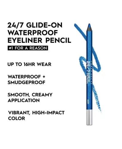 24/7 Glide-On Waterproof Eyeliner Pencil-Roxy (metallic blue) - 4