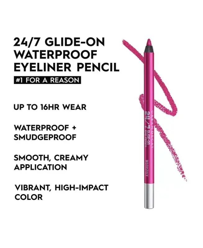24/7 Glide-On Waterproof Eyeliner Pencil - Woodstock (sparkling hot pink with silver micro-glitter)-glitter) - 5