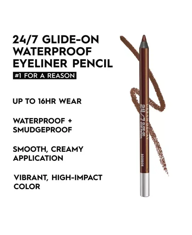 24/7 Glide-On Waterproof Eyeliner Pencil - Bourbon (glimmering dark brown shimmer) - 4