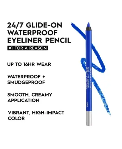 24/7 Glide-On Waterproof Eyeliner Pencil - Chaos (matte cobalt blue with slight floating pearl) - 5