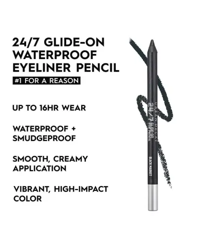 24/7 Glide-On Waterproof Eyeliner Pencil - Black Market (rich black satin) - 4