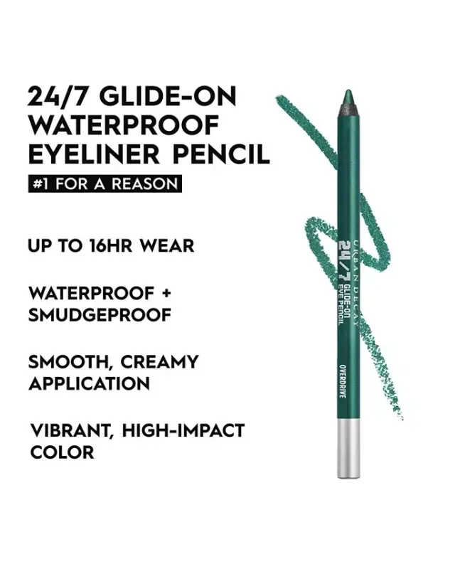 24/7 Glide-On Waterproof Eyeliner Pencil - Overdrive (dark green metallic) - 5