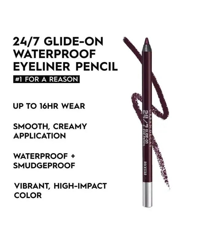 24/7 Glide-On Waterproof Eyeliner Pencil - Rockstar (matte dark purple) - 5