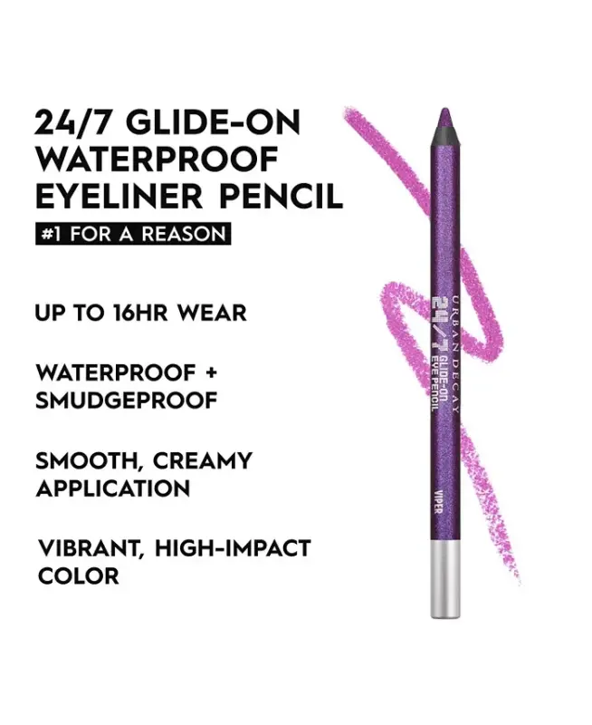 24/7 Glide-On Waterproof Eyeliner Pencil - Viper (metallic purple) - 4