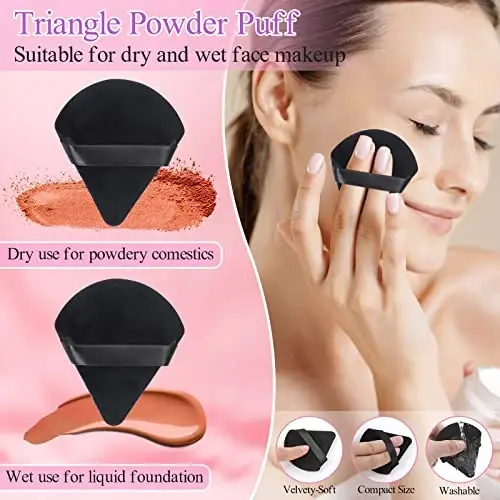 248 Pcs Disposable Makeup Applicators with Triangle Puffs, Mascara wands, Lip/Eyeliner Brushes Disposable Makeup Applicator Kit for Makeup Artist Supplies - 4