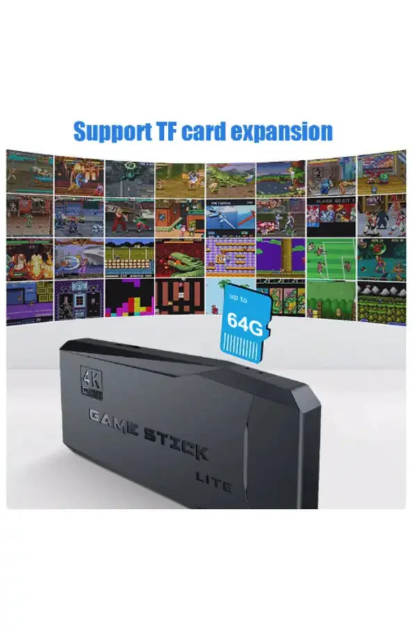 2.4g Беспроводной Двойной Контроллер Ретро Игры 4k Game Stick 10 000 Игр Atari 64 ГБ - 4