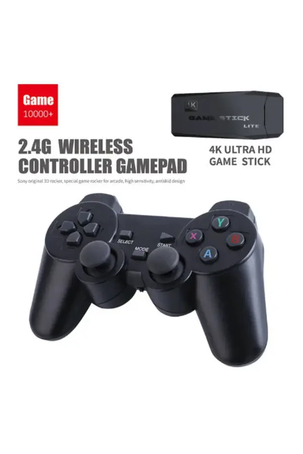 2.4g Беспроводной Двойной Контроллер Ретро Игры 4k Game Stick 10 000 Игр Atari 64 ГБ - 6