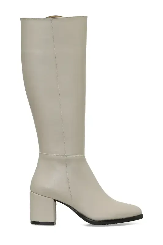 24K-996 4PR Beige Women's Heeled Boots - BUTIGO