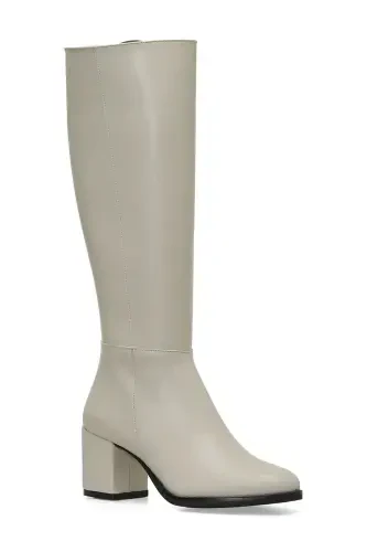 24K-996 4PR Beige Women's Heeled Boots - BUTIGO (1)