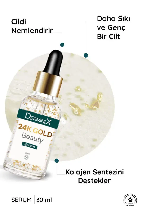 24k Gold Beauty Altın Parçacıklı Hyaluronik Asit Içeren Cilt Bakım Serumu - 7