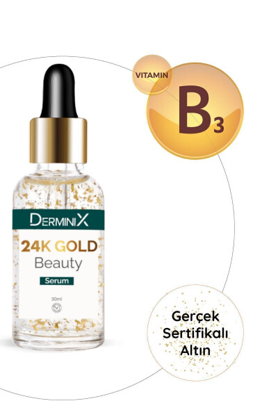 24k Gold Beauty Serum with Hyaluronic Acid and Gold Particles - 8