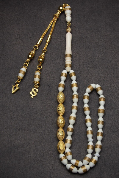 24K Gold Plated 925 Sterling Silver Accessory Spiral Retro Personalized Camel Bone Prayer Beads - 1