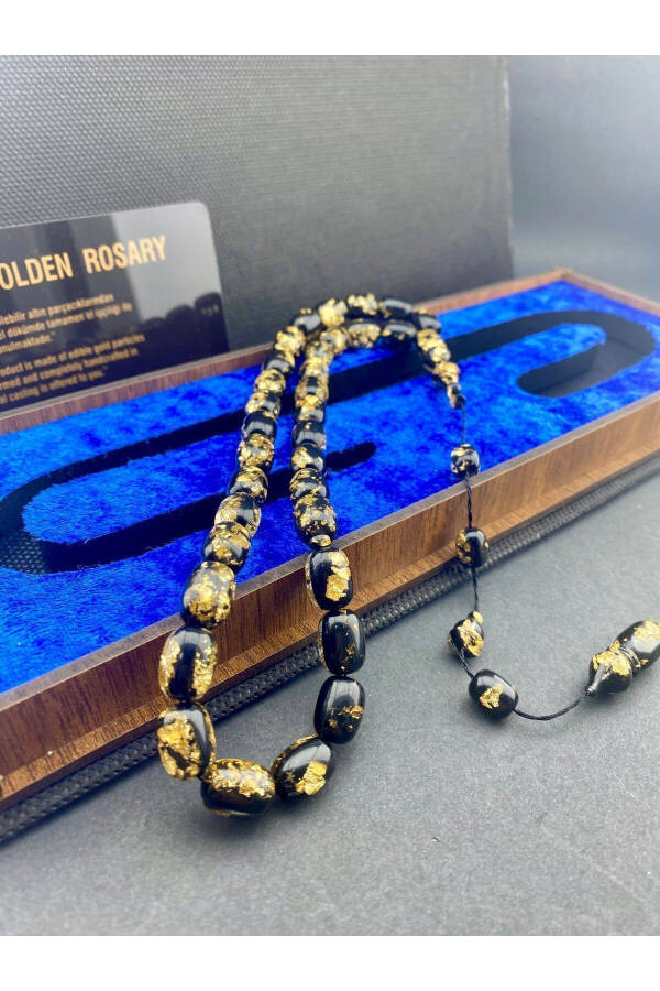 24K Gold Plated Fire Amber Tasbih - 7