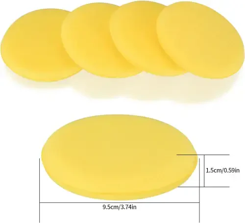 24 Pack Wax Applicator Pads 4-inch Super Soft Car Cleaning Round Car Foam Sponge Foam Applicator Pad,Car Polishing Pads for Clean Car Vehicle Auto Glass, Christmas Gifts(Yellow) - TOPBOUTIQUE (1)
