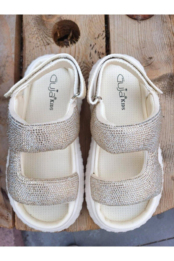 24y652 Kız Çocuk Ultra Hafif Anatomik Taban Taşlı Sandalet-J - 8