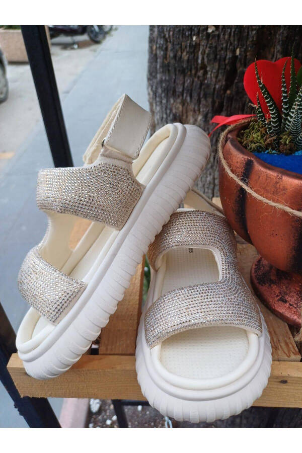 24y652 Kız Çocuk Ultra Hafif Anatomik Taban Taşlı Sandalet-J - 5