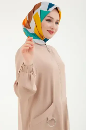 24yt546 Mink ayollar lastik qoʻlli choʻntakli, fermuarli kiyinib chiqarish tunik - 3