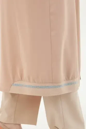 24yt546 Mink Women's Elastic Sleeve Zippered Pocketed Wearable Tunic - 4