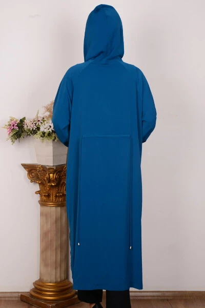 24YT762 Neft ayollar bexato qulay kesim Kaputli zanjir detali fermoarli Kanguru cho'ntakli Kiyin va chiq - 3