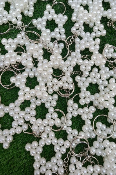 25 Adet Zincirli İnci Yıldız Anahtarlık - Kına Hediyeliği - Nişan, Bride To Be, Doğum Günü - EMTORY HOME