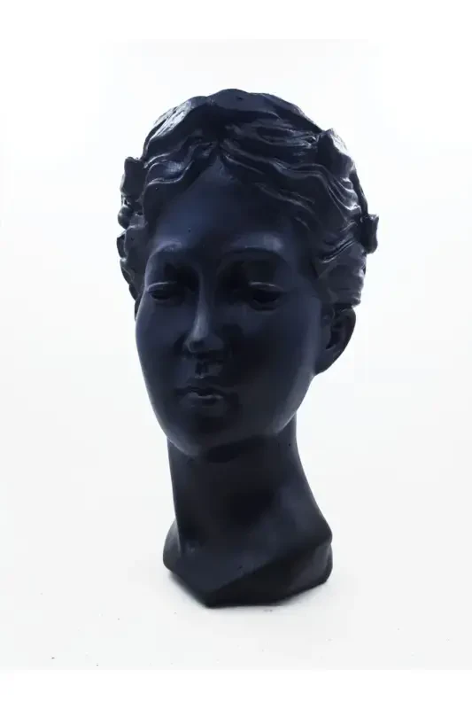25 Cm Large Size Black Helen Statue Vase Antique Flowerpot Bust Figurine-Black - Modazone