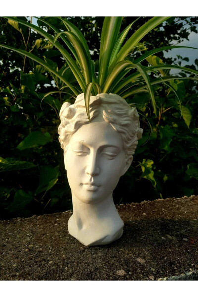 25 Cm Large White Helen Statue Vase Antique Planter Bust Figurine 