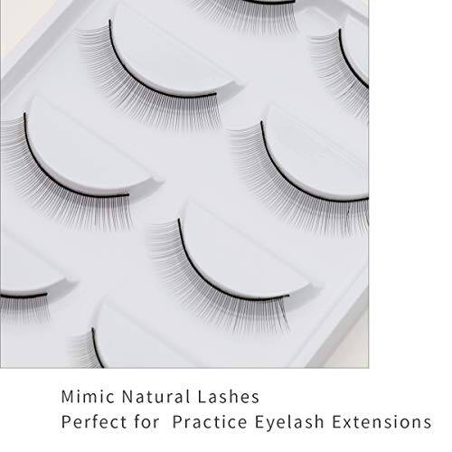 25 Pairs Practice Lashes for Lash Extensions Training Eyelash Extension Supplies Practice Lash Strips Thin Band 8mm Mimic Natural Eyelash for Mannequin Head Lash Tech Must Haves by EMEDA - 2