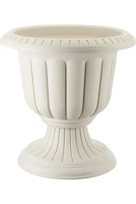 25.3 Литра Ø47x48см Матовый Сломанный Белый Декоративный Пластиковый Горшок на Ножках No2-25.3Л Белый - 1